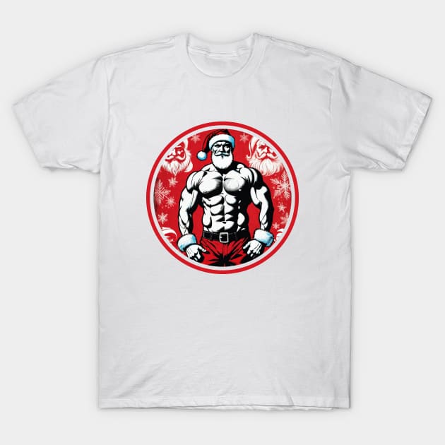 Bodybuilder Santa Claus T-Shirt by muscle